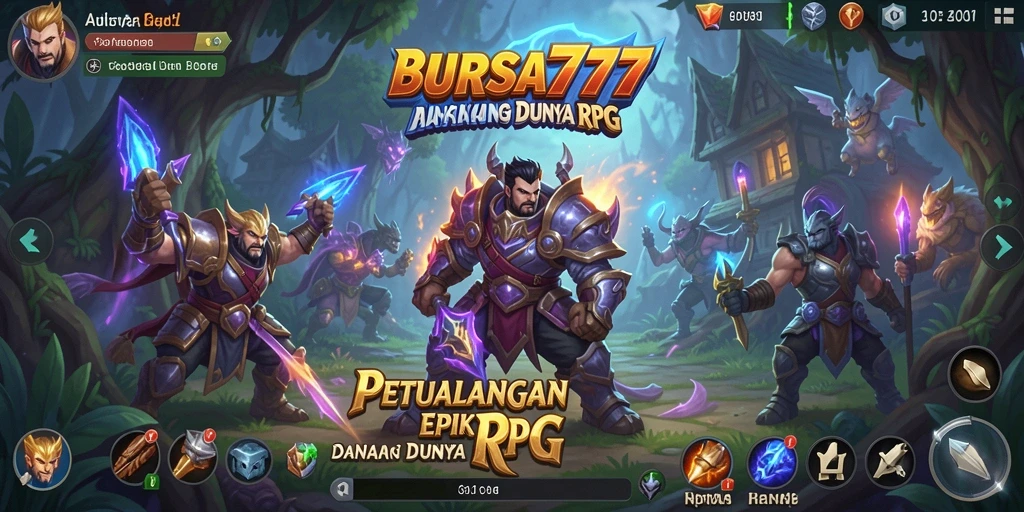Screenshot BURSA777 menampilkan aksi pertempuran seru dalam dunia RPG.