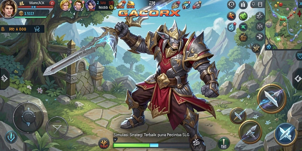 Tampilan gameplay menarik dengan strategi SLG yang mendalam.