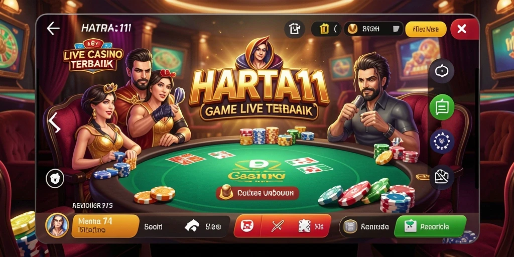 Tampilan menarik HARTA11 saat permainan Live Casino berlangsung.