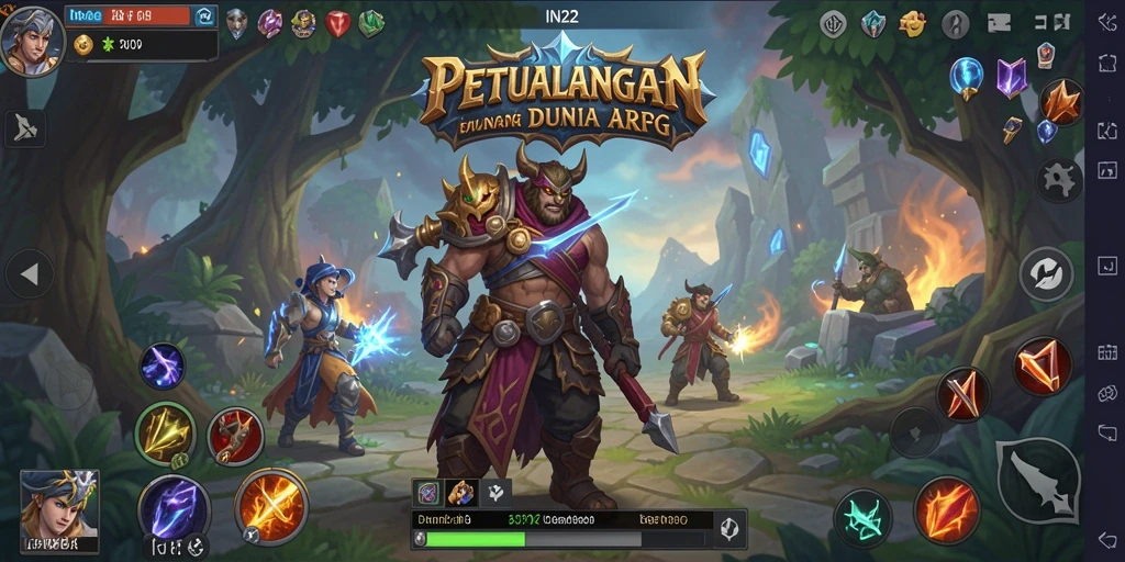 Screenshot IN22 menampilkan pertarungan mendebarkan di dunia ARPG.