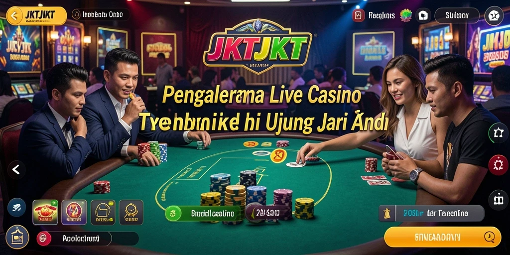 Screenshot JKTJKT menampilkan dealer langsung yang sedang berinteraksi dengan pemain.