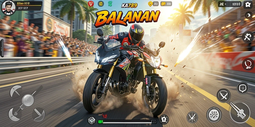 Tampilan gameplay KA789 yang mendebarkan saat balapan motor.
