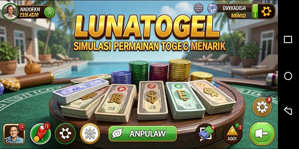 Tampilan gameplay menarik di LUNATOGEL yang menunjukkan interaksi pengguna.