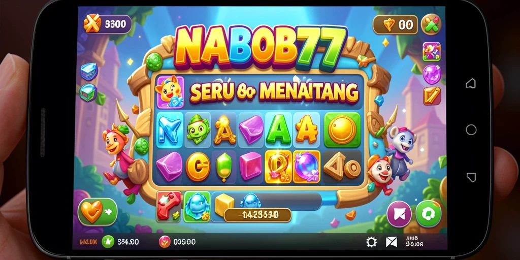 Tangkapan layar menunjukkan gameplay seru dari NABOB77 dengan variasi tantangan Match-3.