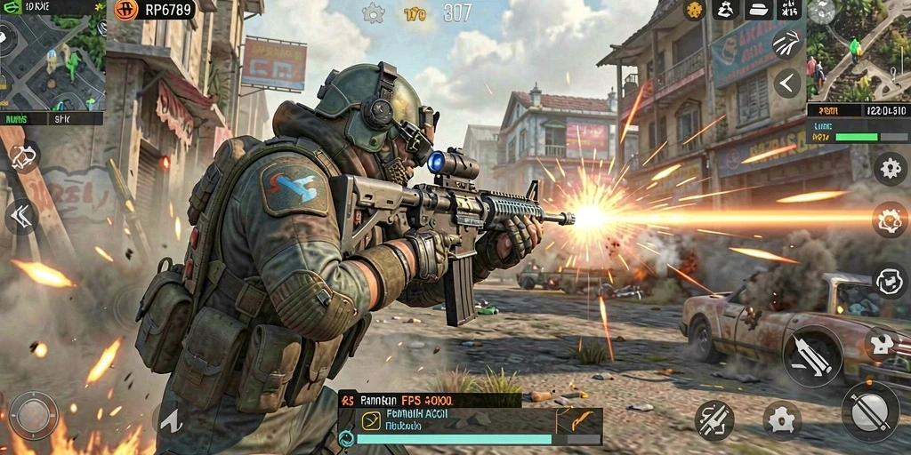 Screenshot gameplay RP6789 yang menunjukkan aksi pertarungan intens.