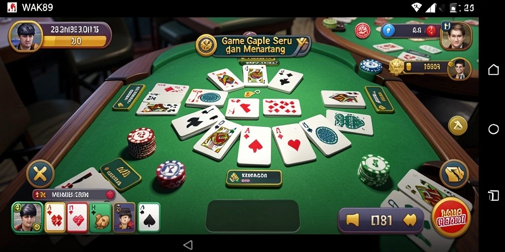 Screenshot gameplay seru WAK89 dengan teman-teman dalam permainan Gaple.